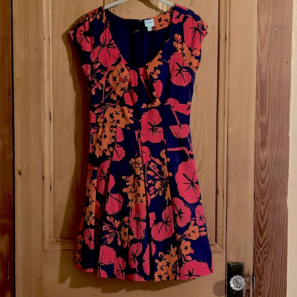 Plenty by Tracy Reese fit & flare vibrant floral cap-sleeve dress